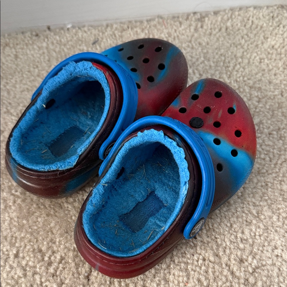 Kids Blue and Red Crocs C7